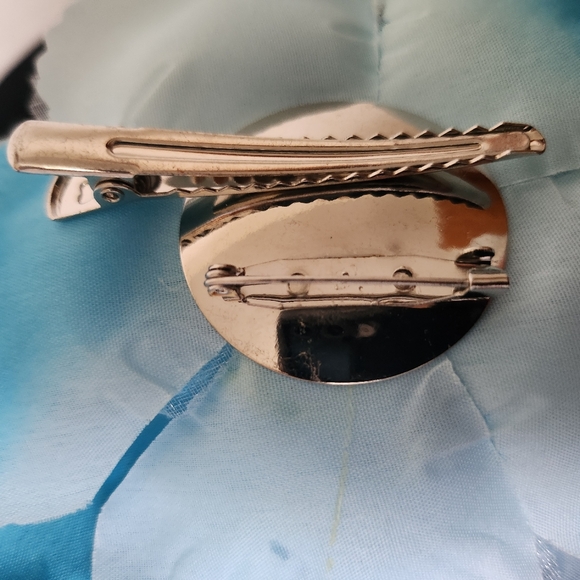 Vintage Flower Pin Light Blue Rose - Picture 4 of 12